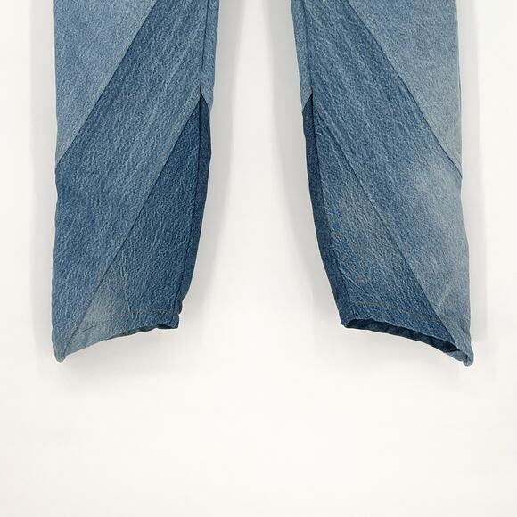 EB DENIM Vien Patchwork Jeans Women’s Size Medium Blue Straight Leg Reclaimed - Picture 6 of 7